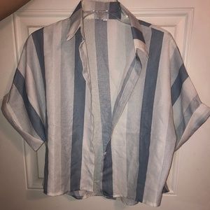 blue and white striped shirt